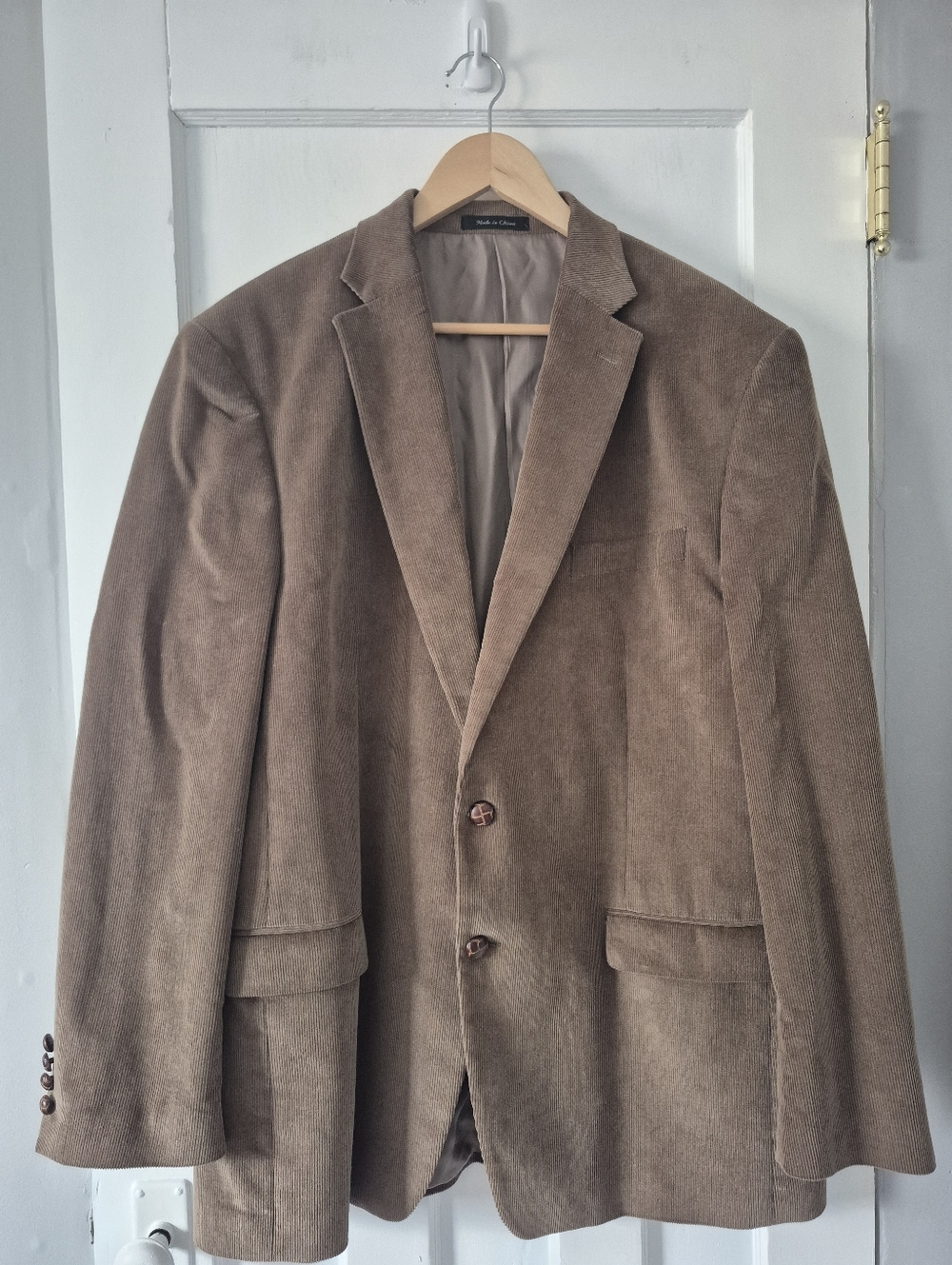 Lauren Ralph Lauren Vntge Corduroy Taupe Lining Blazer Jacket Brown Sz XL (46L)